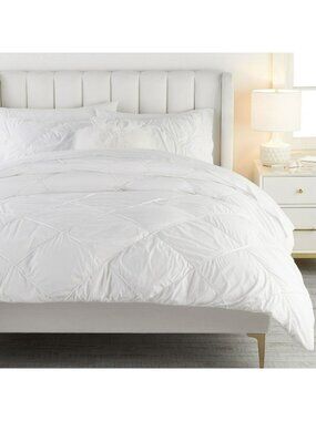 Pottery Barn Diamond Dream Duvet Cover White Full-Queen New NWT